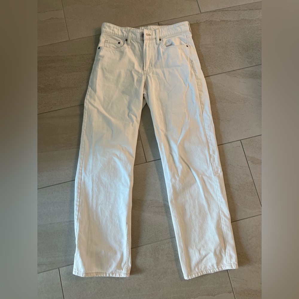 H&M White Wide Leg Pants High-Rise
